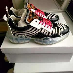 Jimmy Choo DIAMOND/M Black and White Zebra Print P